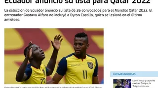 La reacción de la prensa sudamericana tras la exclusión a Byron Castillo del Mundial de Qatar