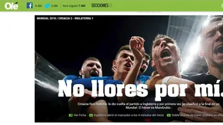 “No llores por mí”: Así reaccionó la prensa mundial por el hito croata y la caída inglesa