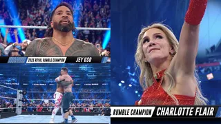 Se arma Wrestlemania: Charlotte Flair y Jey Uso son los ganadores del Royal Rumble