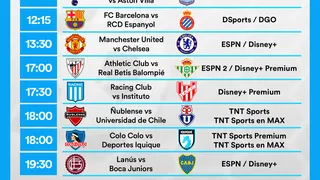 Partidos de hoy, domingo 3 de noviembre: Horarios y cómo ver fútbol en vivo