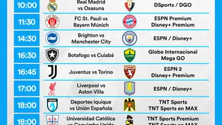 Partidos de hoy, sábado 9 de noviembre: Horarios y cómo ver fútbol en vivo