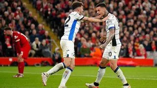 Gianluca Scamacca fue figura con un doblete en la victoria de Atalanta sobre Liverpool