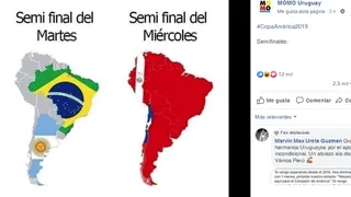 El polémico meme contra Chile de cara al duelo con Perú compartido por sitios uruguayos