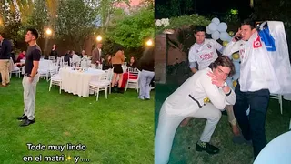 Fanáticos fueron a un matrimonio con la camiseta de Colo Colo y se viralizaron