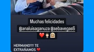 Sebastián Vegas contrajo matrimonio en México con Ana Luisa Ganuza