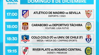 Partidos de hoy, domingo 8 de diciembre: Horarios y cómo ver fútbol en vivo
