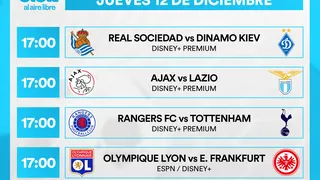 Partidos de hoy, jueves 12 de diciembre: Horarios y cómo ver fútbol en vivo