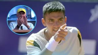 Carlo Ancelotti sorprendió en el ATP de Río: el DT de Brasil estuvo en el duelo de Tomás Barrios