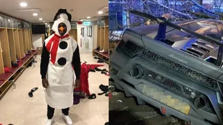 Jugador de West Ham United chocó su Lamborghini disfrazado de muñeco de nieve