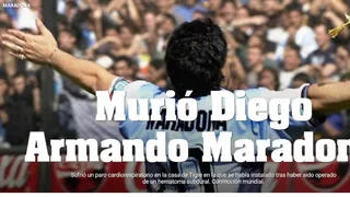 Prensa argentina lloró y homenajeó a Maradona tras su repentino fallecimiento