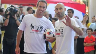 Javier Mascherano encabezó el lanzamiento del primer mundial de fútbol tenis en Chile