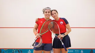 Ana María Pinto y Giselle Delgado lograron bronce para Chile en el squash de Santiago 2023