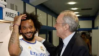 Florentino Pérez felicitó al plantel de Real Madrid en el camarín del “Santiago Bernabéu”
