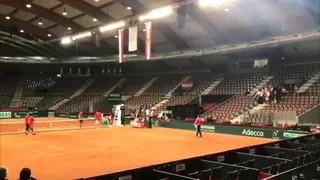 Podlipnik y Barrios practicaron para el dobles y Marcelo Ríos recibió cánticos de la barra austriaca