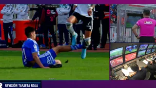 Bastián Tapia volvió a ser expulsado en un Superclásico tras un patadón a Lucero