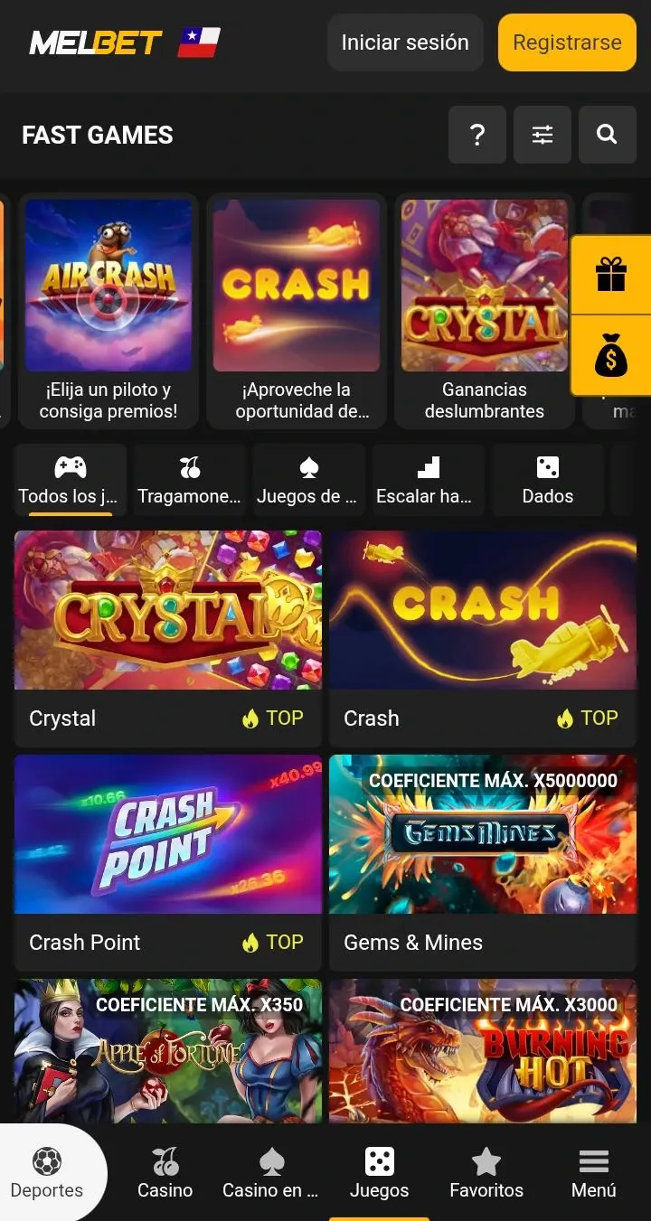 Mejores casinos online Chile: Crash Games en Melbet