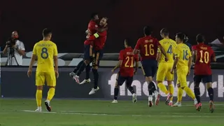 España logró una abultada victoria sobre Ucrania y es líder de su grupo en la UEFA Nations League