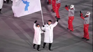 Las dos Coreas desfilaron bajo una misma bandera en inauguración de PyeongChang 2018