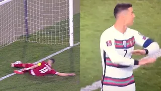 ¡Escándalo! Cristiano Ronaldo terminó indignado por gol que no le cobraron ante Serbia