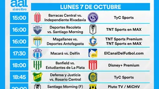 Partidos de hoy, lunes 7 de octubre: Horarios y cómo ver fútbol en vivo