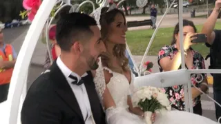 Mauricio Isla y Gala Caldirola contrajeron matrimonio en la iglesia Santa Ursula en Vitacura