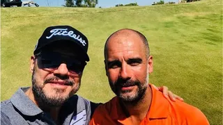 Josep Guardiola jugó golf con Marcelo Tinelli en Buenos Aires
