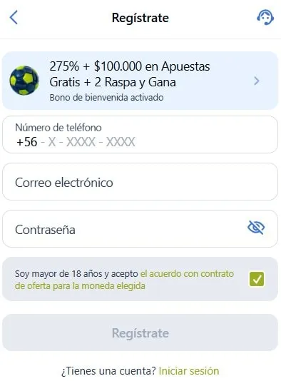 registro en jugabet chile