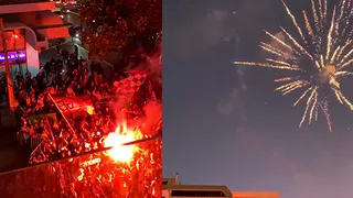 Colo Colo tuvo “arengazo” con fuegos artificiales en la previa a la Supercopa