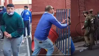 Fanáticos de U. de Chile se enfrentaron con Carabineros, que desenfundaron sus armas