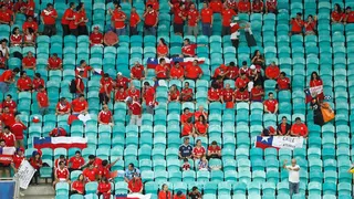 La hinchada chilena se hizo notar en el Arena Fonte Nova de Salvador Bahía