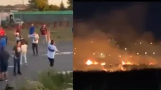 Banderazo de hinchas de la UC derivó en incendio de humedal Paicaví en Concepción