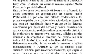 La carta que complica a la U tras pedido de puntos de Unión Española