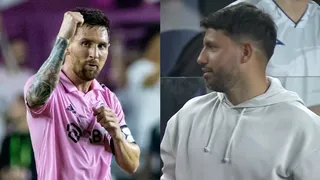La euforia de “Kun” Agüero tras el gol de Lionel Messi en su debut por Inter Miami