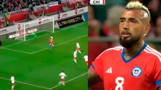 Arturo Vidal exigió al arquero polaco con gran remate desde fuera del área