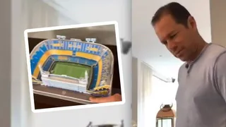 Mítico portero de Boca Juniors Oscar Córdoba armó su propia maqueta de la Bombonera