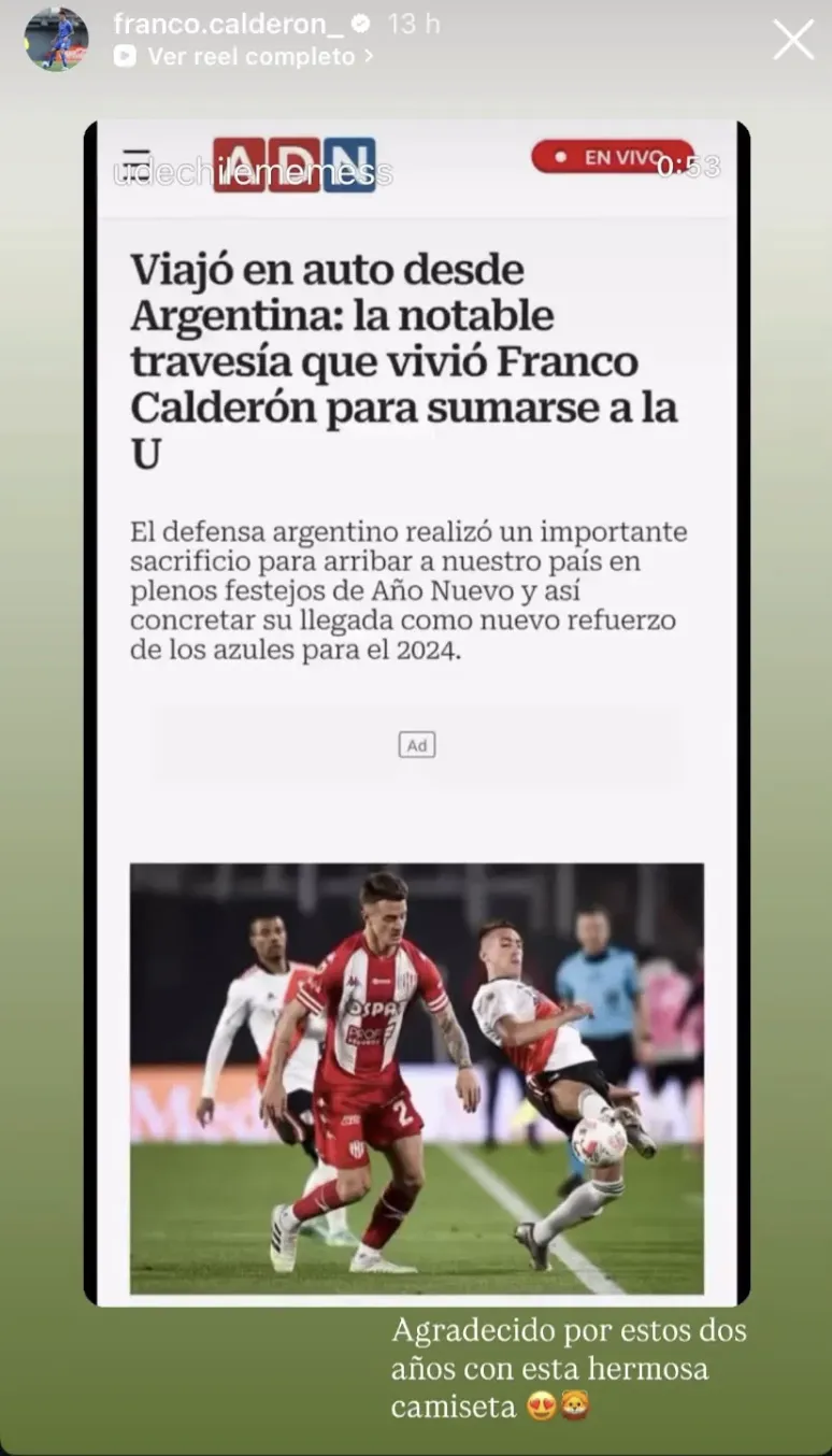 El frío adiós de Calderón en la U / Instagram