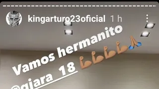 Arturo Vidal siguió atento el debut de su “hermanito” Gonzalo Jara en Unión La Calera