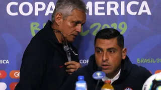 La conferencia de prensa de Reinaldo Rueda y Gonzalo Jara en Porto Alegre
