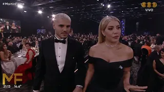 Mauro Icardi y Wanda Nara acapararon miradas en los Premios Martín Fierro en Argentina
