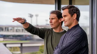 Rafael Nadal recibió a Roger Federer en su academia en España