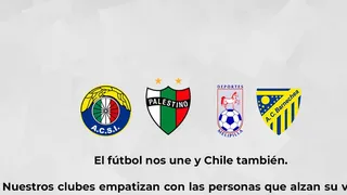 Audax Italiano, Palestino, Barnechea y Melipilla hicieron un llamado a la paz y unidad