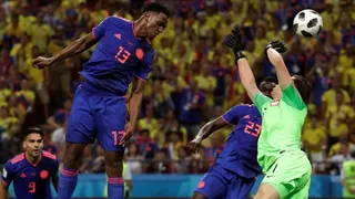 Yerry Mina puso en ventaja a Colombia ante Polonia con un certero cabezazo