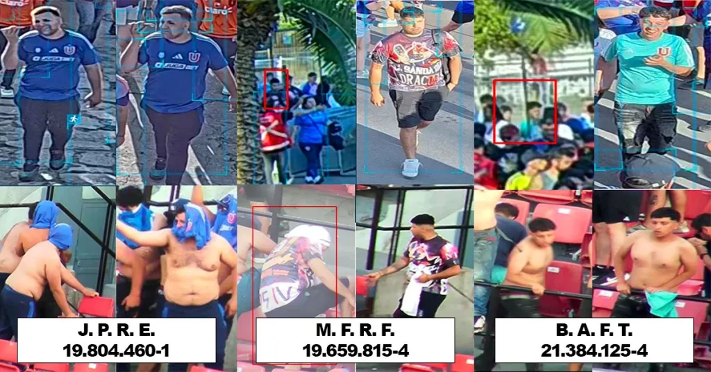 Las fotos de los hinchas identificados / ©U de Chile.