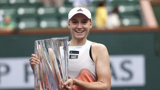 El festejo de Elena Rybakina tras ganar por primera vez un torneo WTA 1.000 en Indian Wells