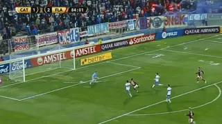 Lázaro anotó con un derechazo el tercero de Flamengo ante la UC en la Libertadores