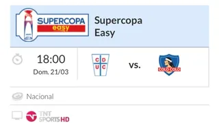 ANFP oficializó la programación de la Supercopa entre U. Católica y Colo Colo