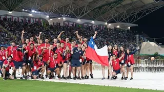 El desfile del Team Chile en la ceremonia inaugural de los Juegos Bolivarianos en Valledupar