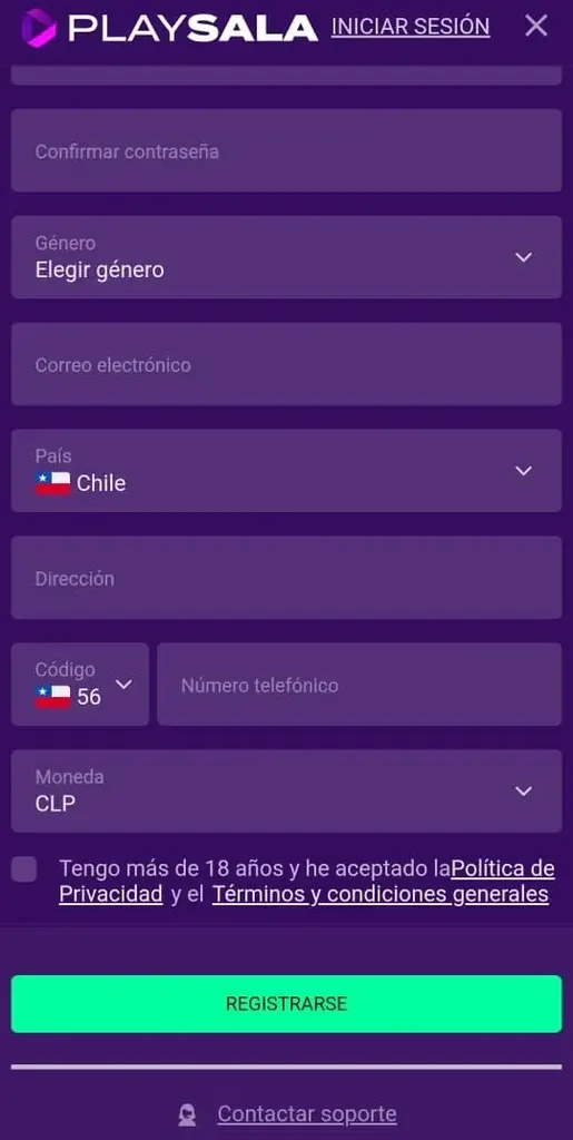 registro en playsala