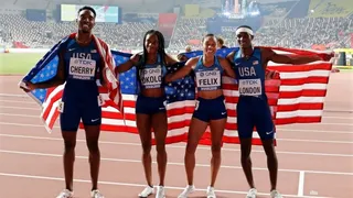 Estados Unidos batió su propio récord mundial de relevos mixtos 4×400 en Doha y ganó el oro