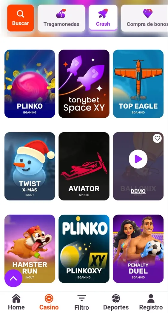 Tonybet Casino-Juegos crash
